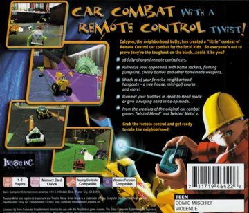 Twisted Metal - Small Brawl (US) box cover back